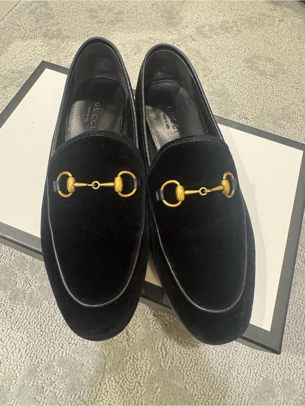 Gucci Black Velvet loafers